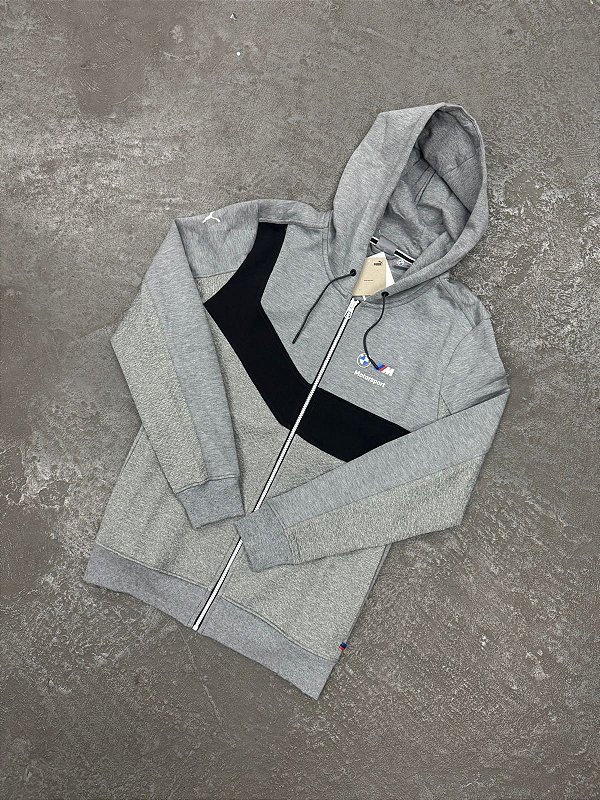 JAQUETA PUMA MOTORSPORT BMW ZIPER CINZA