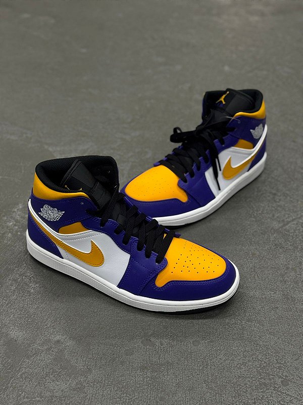 TÊNIS NIKE AIR JORDAN MID GS LAKERS