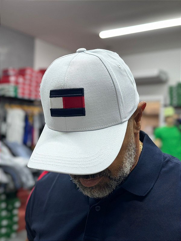 Boné Tommy Hilfigher Clássico Bandeira Branco