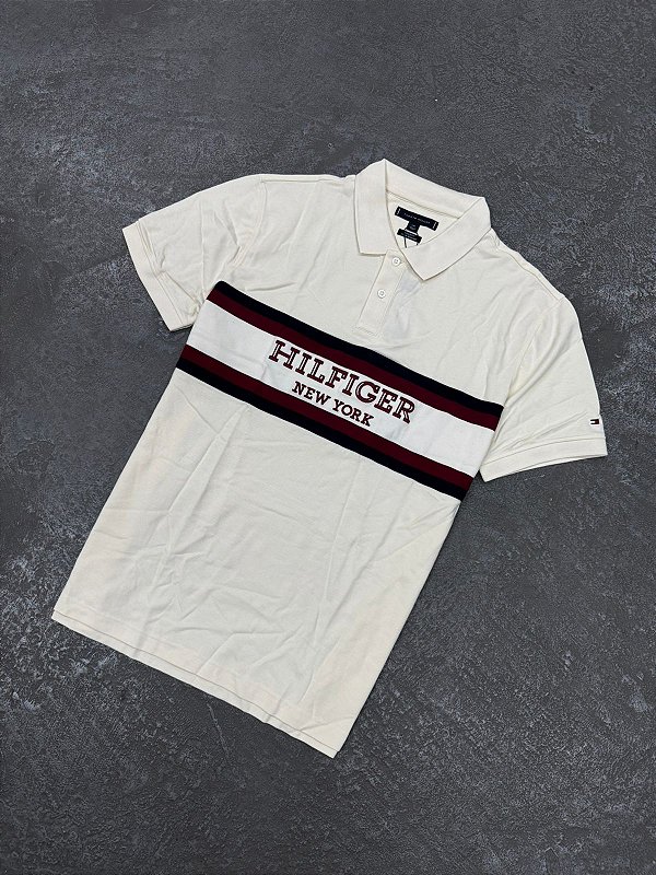 Polo Tommy Hilfiger Regular Fit New York Amarelo Claro