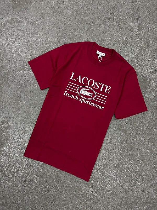 CAMISETA LACOSTE FRENCH SPORTSWEAR VINHO
