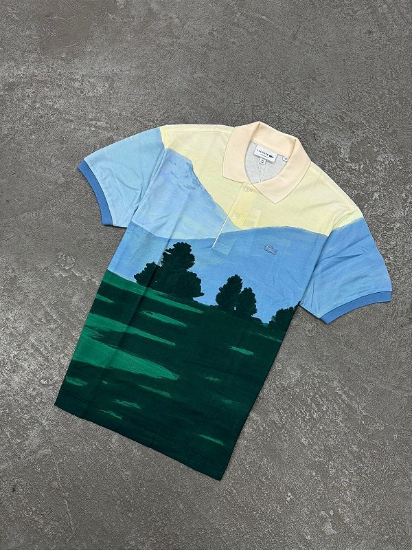 Polo Lacoste Mini-Piqué Estampada com Caimento Clássico