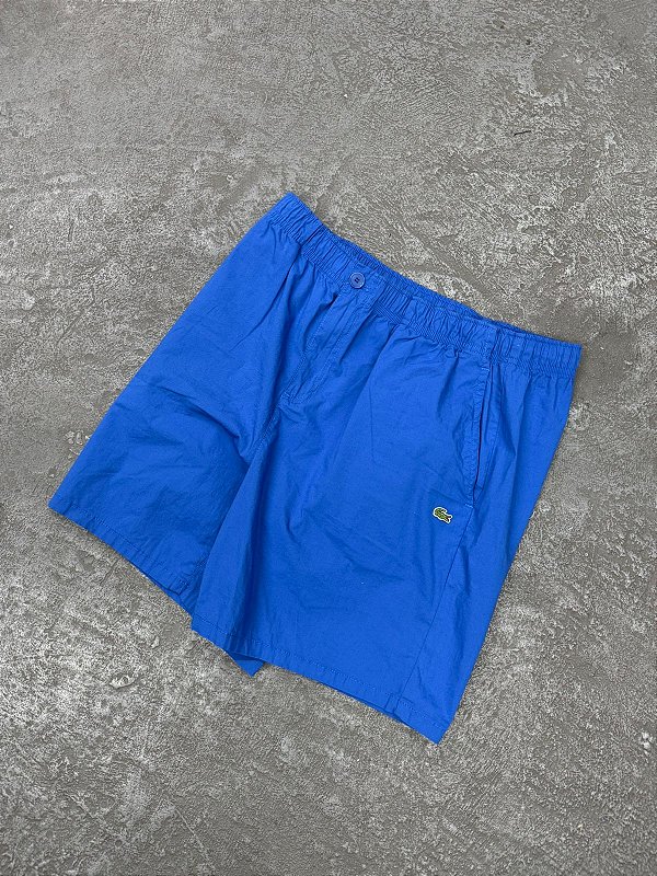 Bermuda Lacoste Relaxed Fit em Gabardine Azul Royal