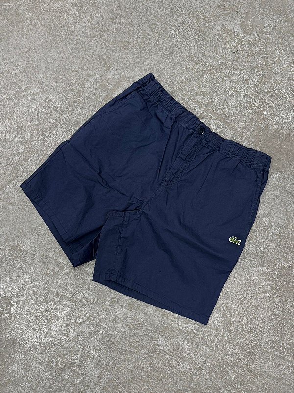 Bermuda Lacoste Relaxed Fit em Gabardine Azul Marinho
