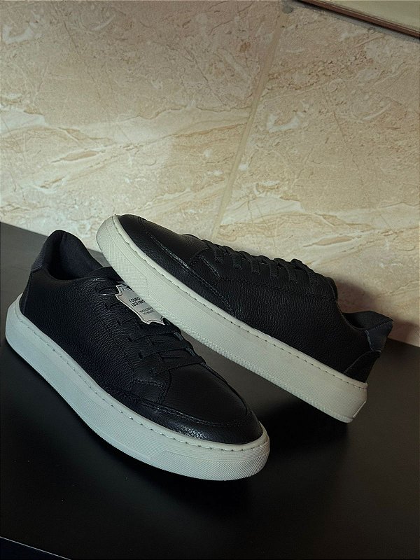 Tênis Sapatênis Padrão Zara Couro Legítimo Preto