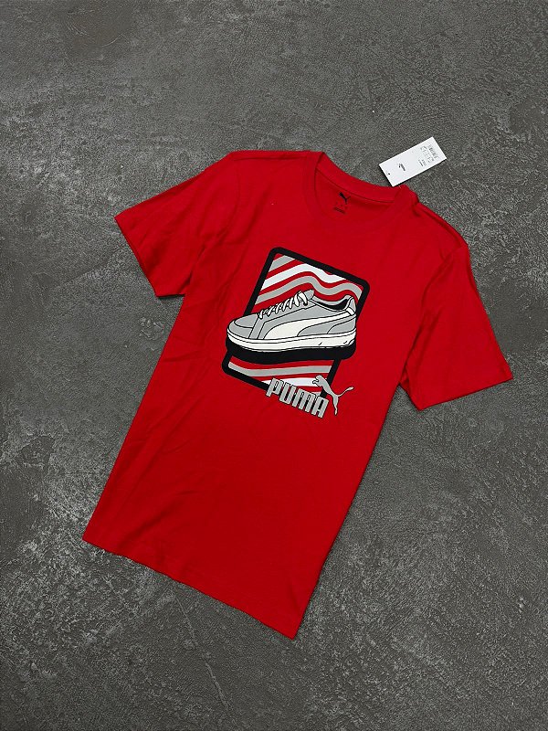 Camiseta Puma Graphic Sneaker Vermelho