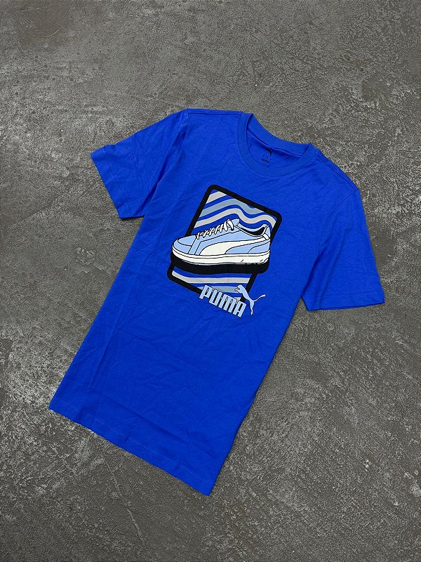 Camiseta Puma Graphic Sneaker Azul Royal
