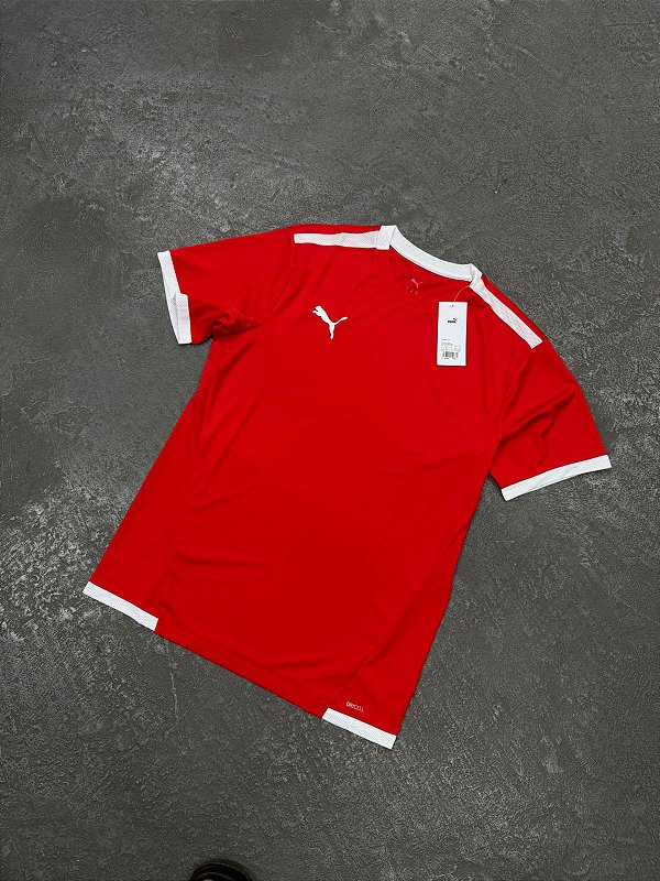 Camiseta Puma Drycell Teamrise Jersey (Vermelha/Branca)