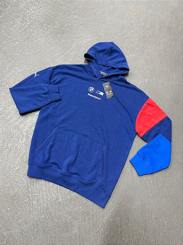 Moletom Puma Central Icon Coloblock (Azul/Vermelho)