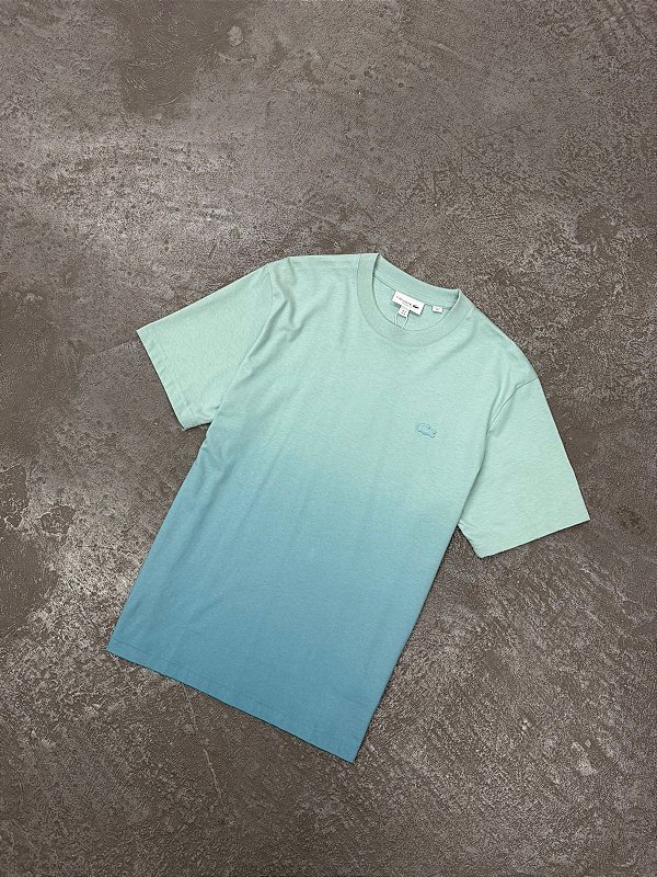 Camiseta Lacoste de Malha de Algodão ( Verde Água )
