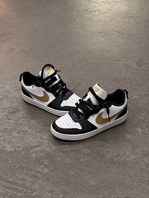 Tênis Nike Court Borough Low Recraft (Branco/Preto/Dourado)