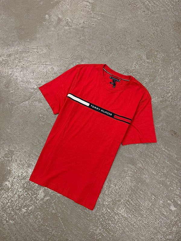 Camiseta Tommy Hilfiger Chest Insert Logo (Vermelho)