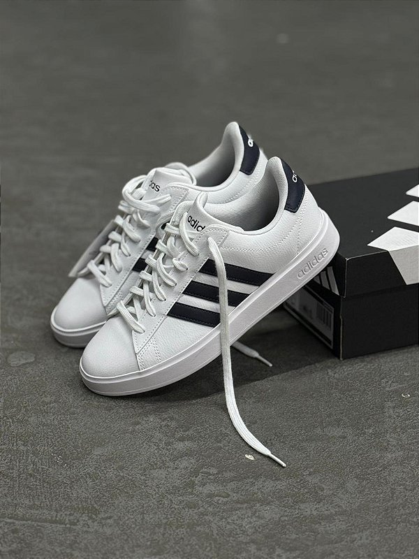 TÊNIS ADIDAS GRAND COURT 2.0 (Branco/Azul)