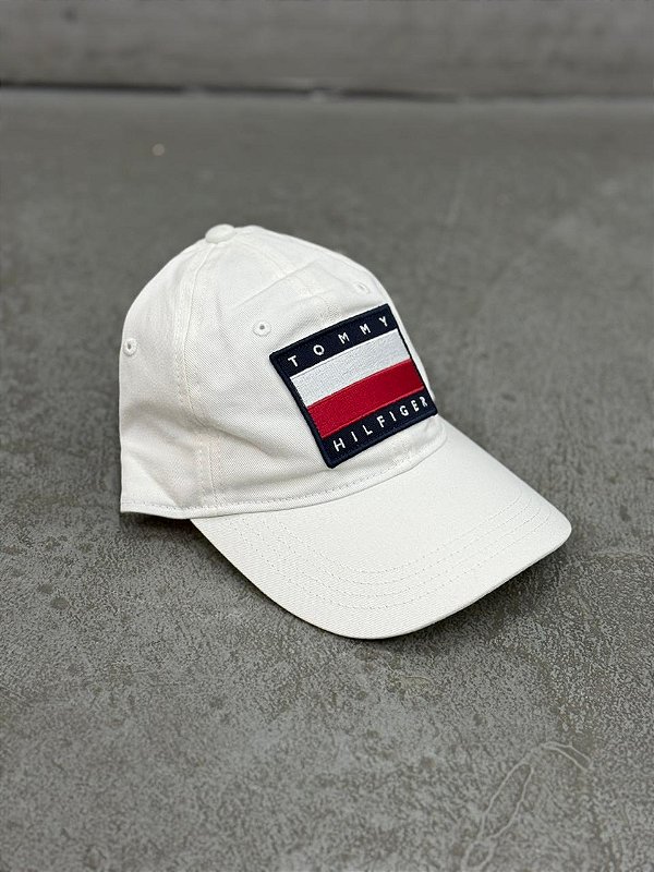 Boné Tommy Hilfiger Bandeira Big Logo Branco