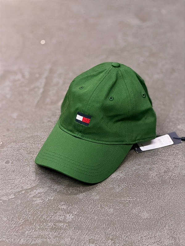 Boné Tommy Hilfiger Aba Curva Logo Bordado (Verde)
