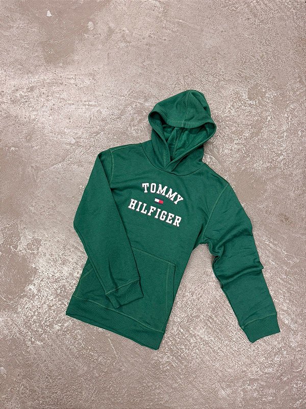 Moletom Tommy Hilfiger Bandeira com Capuz Juvenil (Verde)