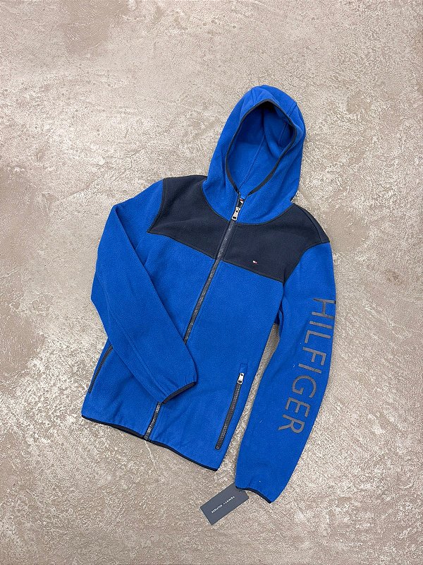 Jaqueta Tommy Hilfiger Fleece Full Zip (Azul Royal )