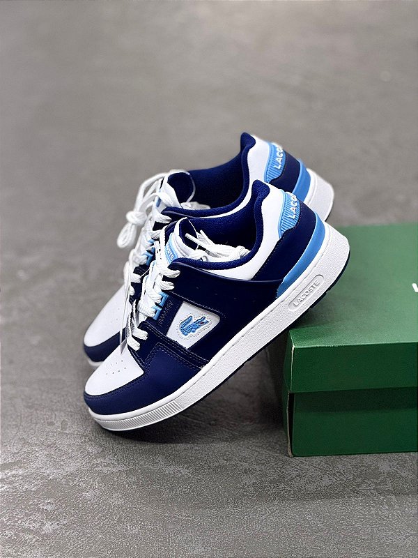 TÊNIS LACOSTE COURT CAGE (Azul / Branco)