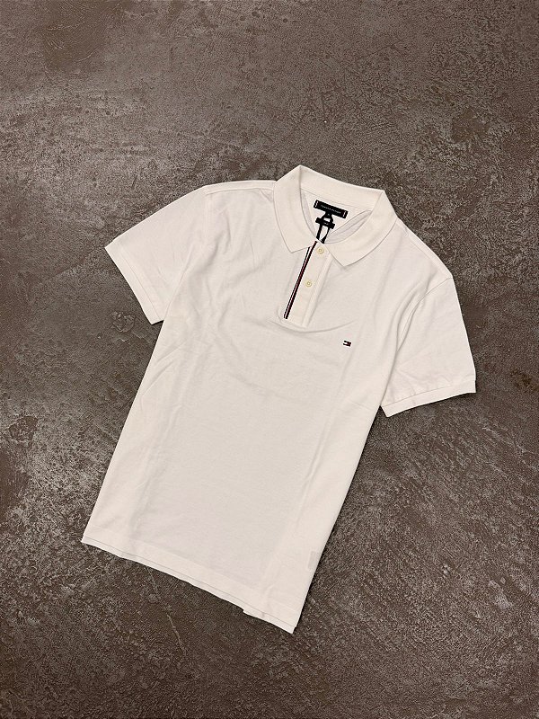 Polo Tommy Hilfiger Slim Fit Rwb Branca
