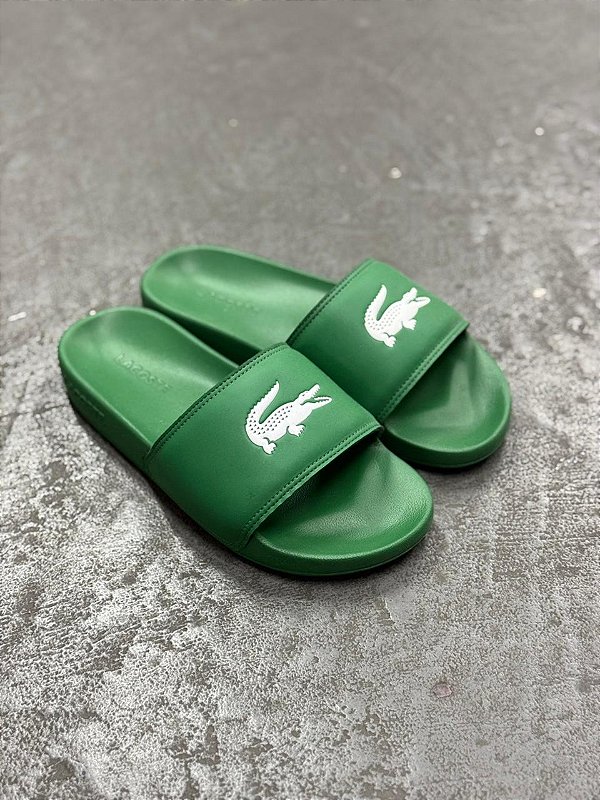 Chinelo Slide Lacoste Serve CMA (Verde)