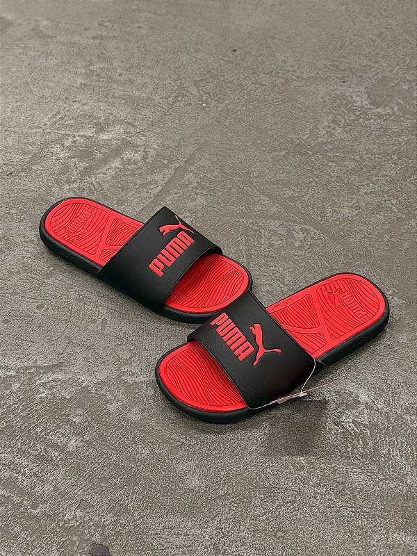 Chinelo Puma Cool Cat 2.0 (Preto / Vermelho)