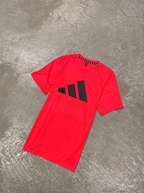 Camiseta Adidas Treino Manga Curta Logo ( Vermelha )