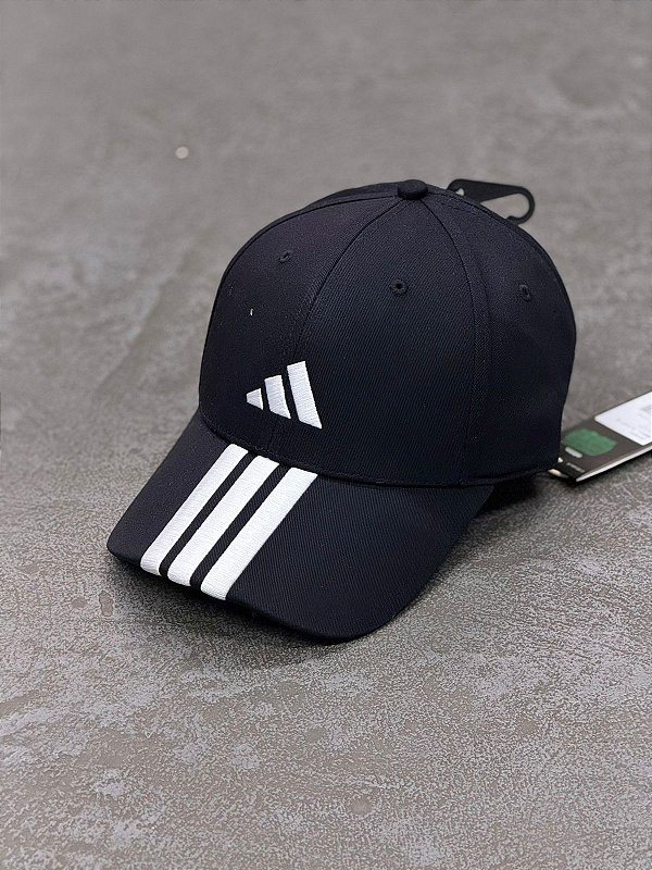 Boné Adidas Baseball Três Listras New Logo (Preta)