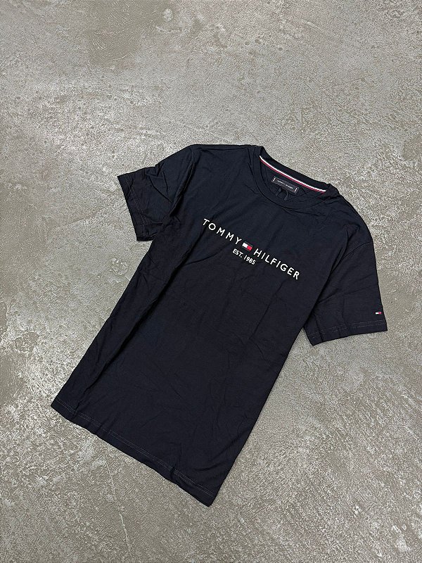 Camiseta Tommy Hilfiger Clássica Logo (Azul Marinho)
