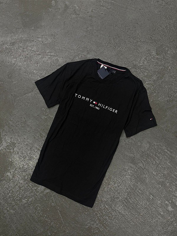 Camiseta Tommy Hilfiger Clássica Logo ( Preta )
