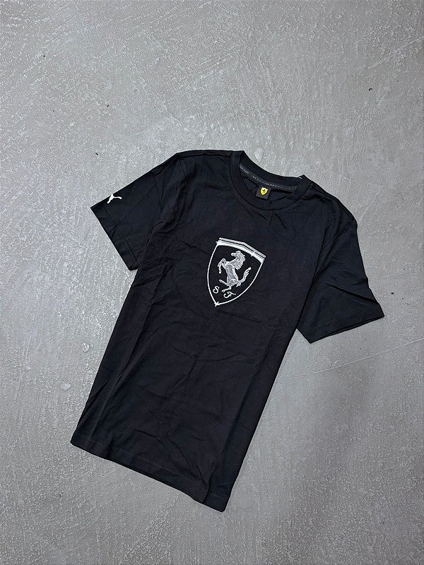 Camiseta Scuderia Ferrari HP Race Tonal Big Shield ( Preta )
