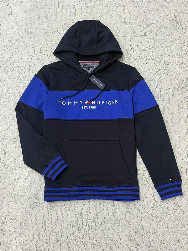 Moletom Tommy Hilfiger Faixa Letreiro Gringo(Azul Royal/Marinho)