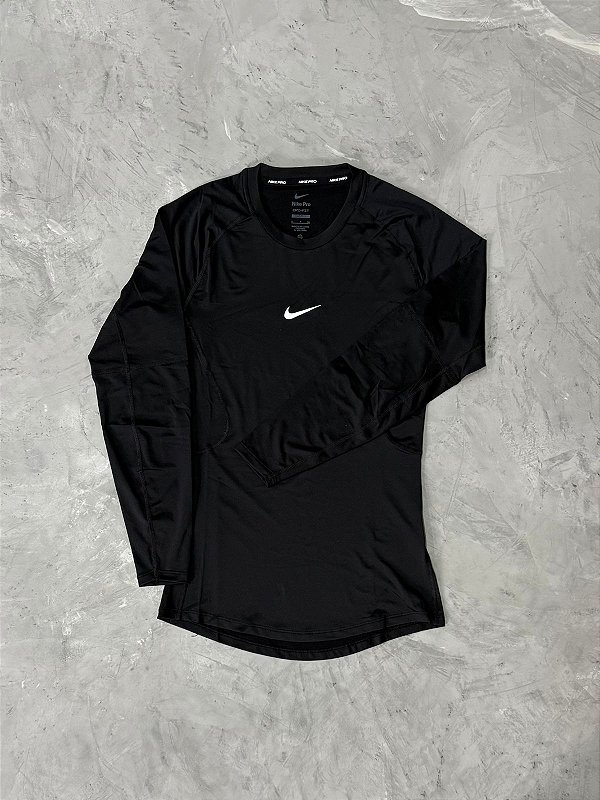 Camiseta Nike Pro Dri-FIT Manga Longa (Preta)