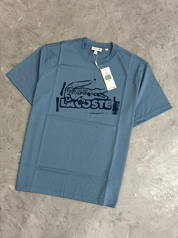 Camiseta Lacoste HD Print 2025 (Azul Ciano)