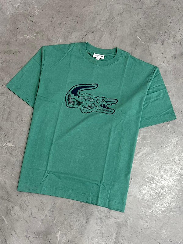Camiseta Lacoste em Jersey com Modelagem Solta (Verde)