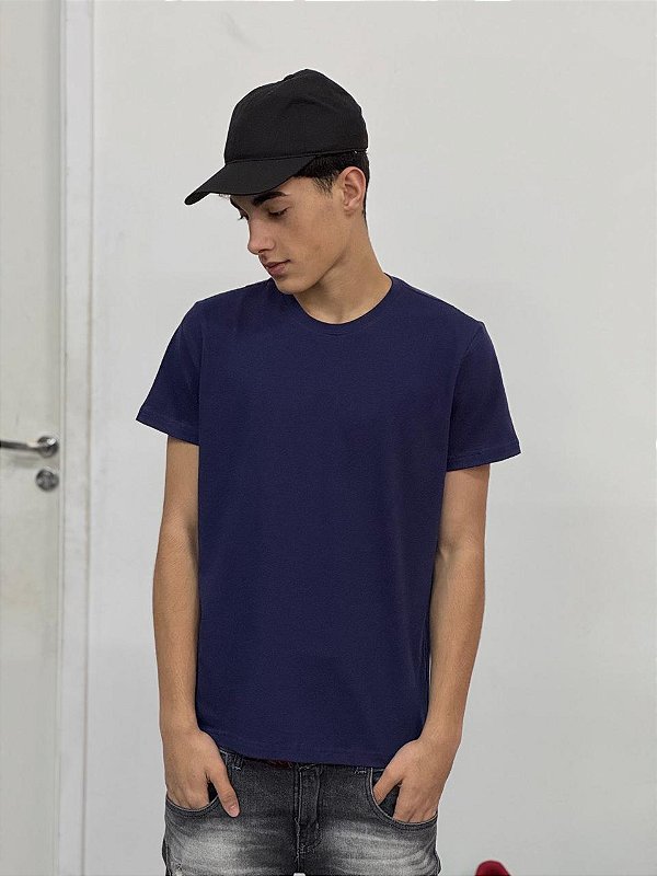 CAMISETA LISA PADRÃO ZARA OFICIAL AZUL MARINHO