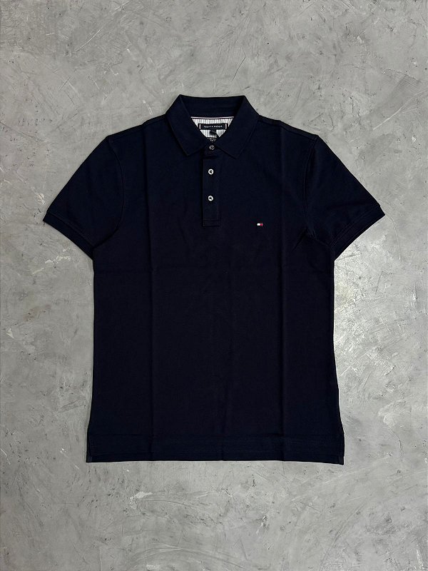 Polo Tommy Hilfiger Slim 1985 (Azul Marinho)