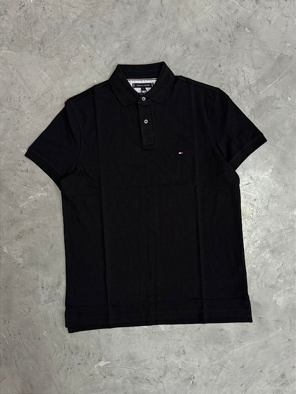 Polo Tommy Hilfiger Slim 1985 ( Preta )