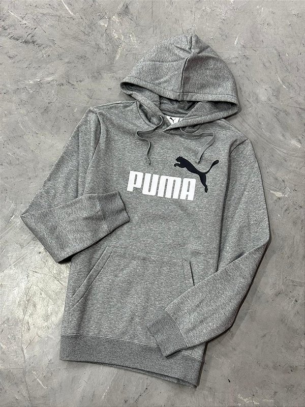 MOLETOM PUMA BIG LOGO MESCLA CINZA