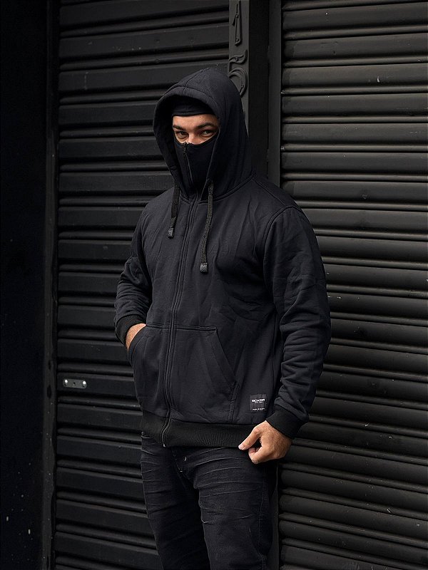 MOLETOM TOUCA NINJA BOXER PRETA
