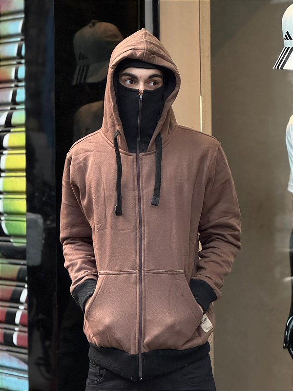 MOLETOM TOUCA NINJA BOXER MARROM
