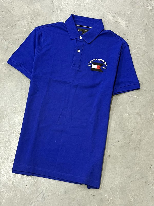 POLO TOMMY HILFIGER BANDEIRA (AZUL ROYAL)