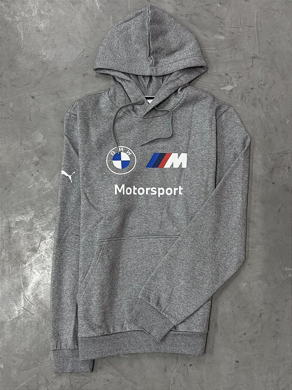 MOLETOM PUMA BMW MOTORSPORT CINZA FLANELADO