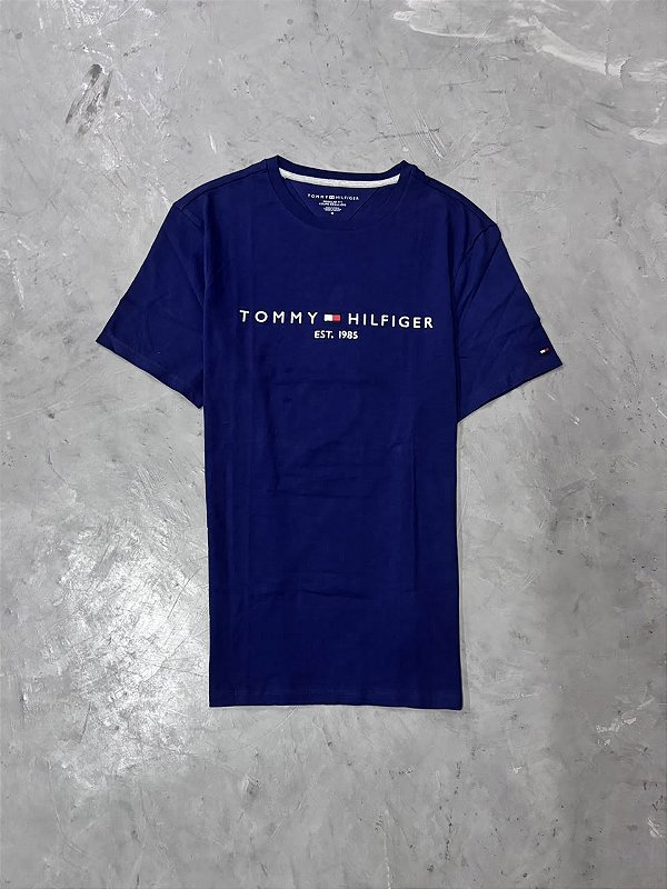 Camiseta Tommy Hilfiger Clássica Logo (Azul Royal)
