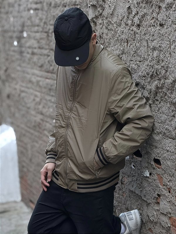 Jaqueta Bomber Hansez Dupla Face (Caqui/Preto)