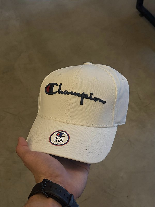 Boné Champion Classic Twill Script Heritage Aba Curva (Branco)