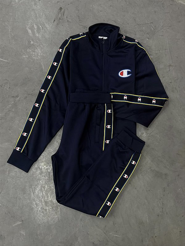 CONJUNTO CHAMPION ACTIVE TRACKSUIT C TAPE (AZUL MARINHO)