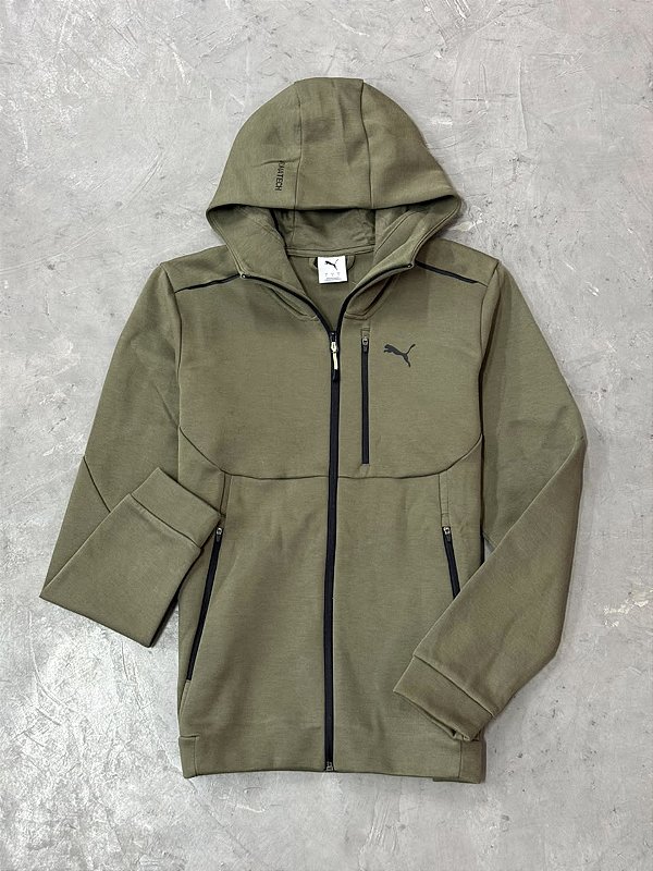 Moletom Puma Tech Full Zip (Verde Militar)