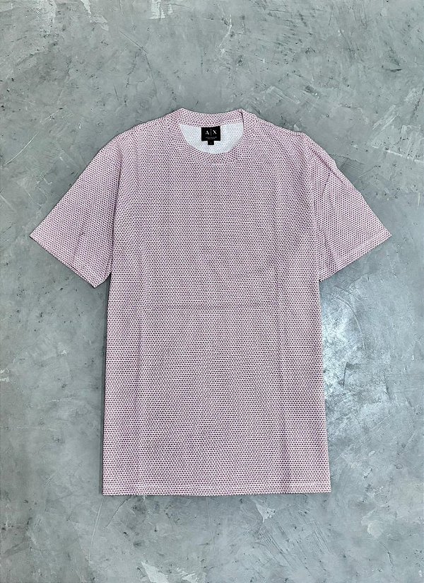 Camiseta AX Armani Monogromatica Vermelho