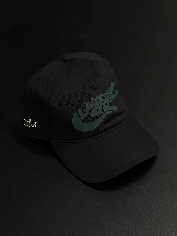 Boné Lacoste Legends Preto (Logo Verde)
