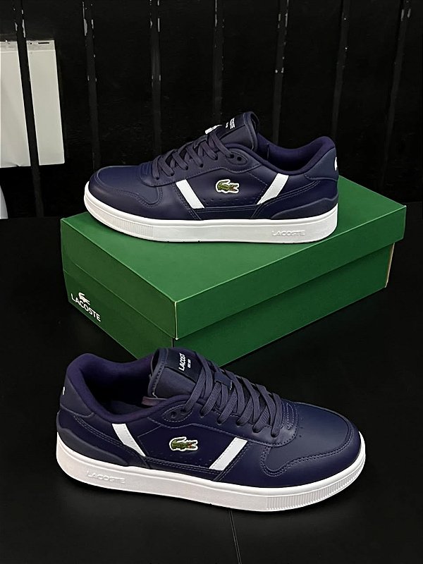 TÊNIS LACOSTE T-CLIP SET (AZUL MARINHO/VERDE)